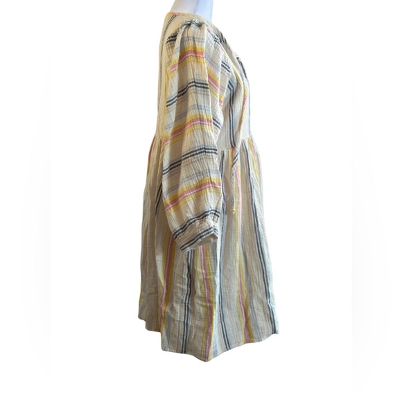 Sundry Striped Gauze Peasant Dress - Picture 4 of 7